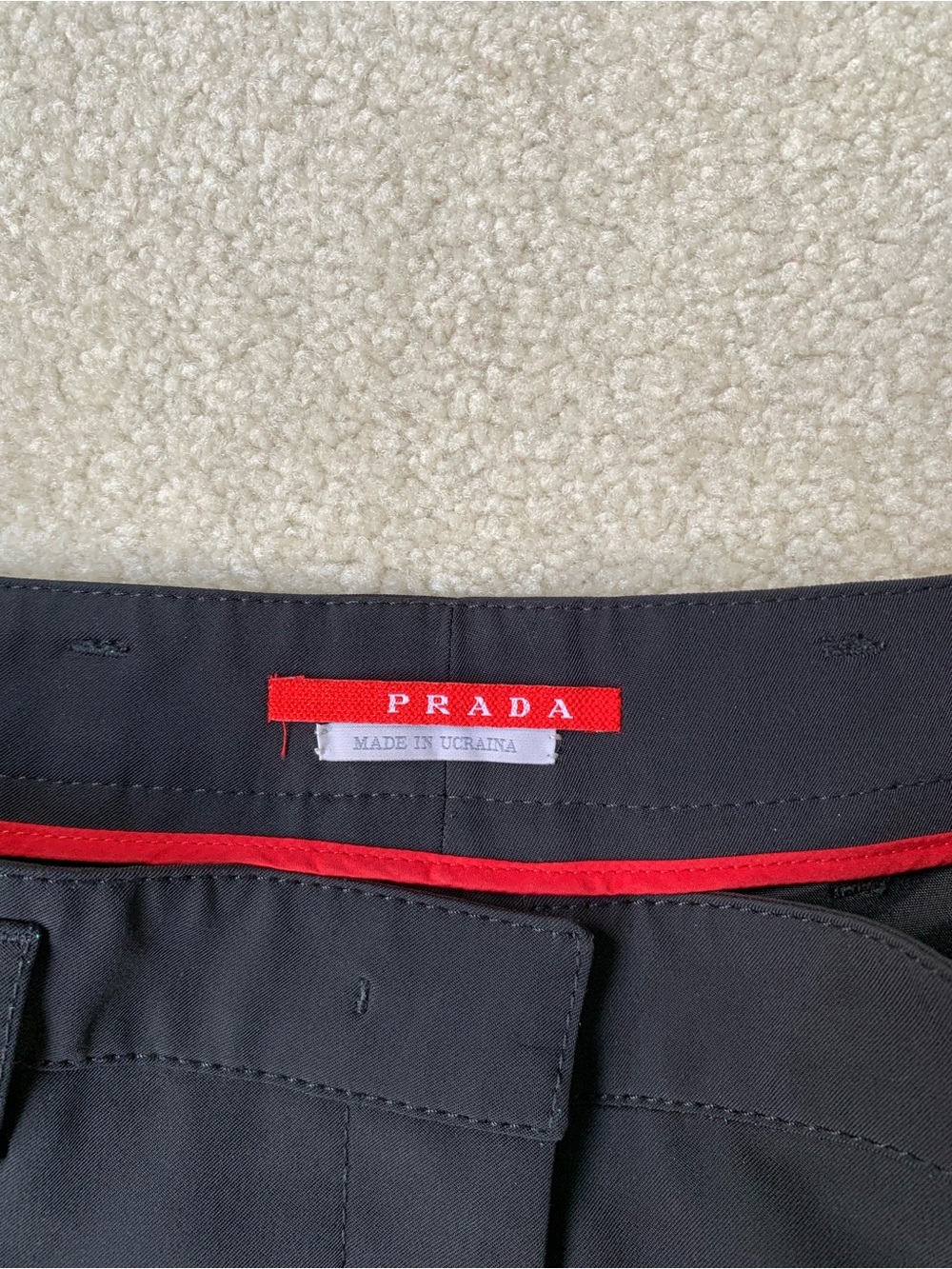 Prada Ted Tag Black Chinos